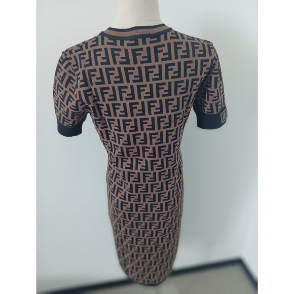 Fendi FF Zucca Brown Knit Dress - Picture 7 of 9